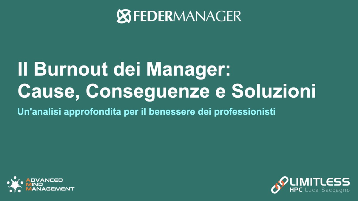 Burnout: cause, conseguenze, soluzioni — Federmanager VdA, 13/11/2024